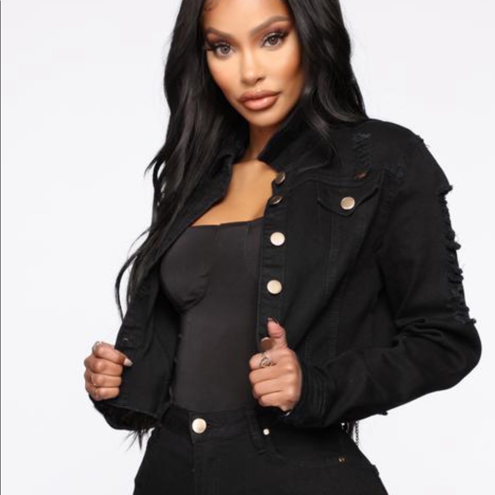 Fashion Nova Cropped Denim Jacket